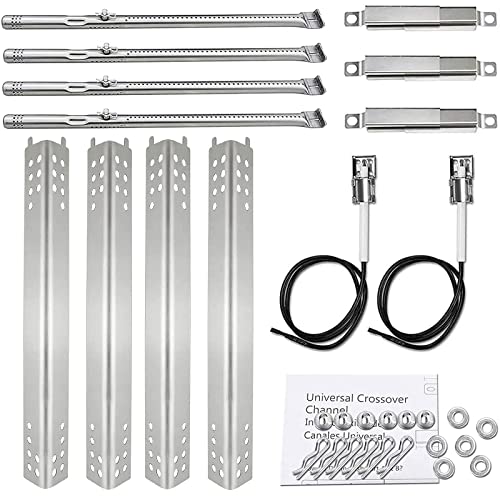 Utheer Grill Parts for Charbroil Performance 475 4 Burner 463347017, 463361017, 463673017, 463342119, 463376018P2 Gas Grills, Included Burner Tube, Heat Plate Shield, Adjustable Crossover Tubes - Grill Parts America