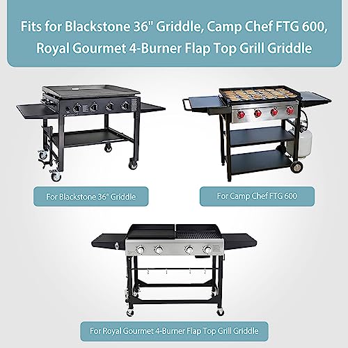 SHINESTAR Griddle Cover for Blackstone 36 Inch Griddle and More 4-Burner Flap Top Grills - Waterproof, Lightweight, Durable - Click-Close Straps - Black - Grill Parts America