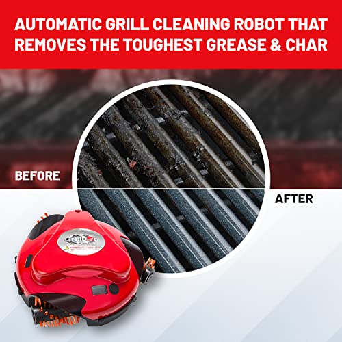 GRILLBOT Automatic Grill Brush for Outdoor Grills - Red - Grill Parts America