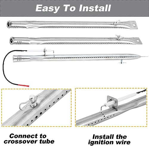 C3718-25 TC3718-26 TC3718-27 Stainless Steel Burner Tube Kit Grill Replacement Parts for Smoke Hollow TC3718SB TC3718 CMB37181 SH19033319 Smoke Hollow Grill Parts Burner Heat Tent with Igniter Wire - Grill Parts America