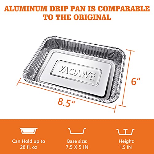 YAOAWE 60-Pack 6415 Drip Pan Liners Compatible for Weber Spirit Series, Genesis Series, Q Series Grills, Disposable Aluminum Foil Grease Trays, 8.5 x 6 inch - Grill Parts America