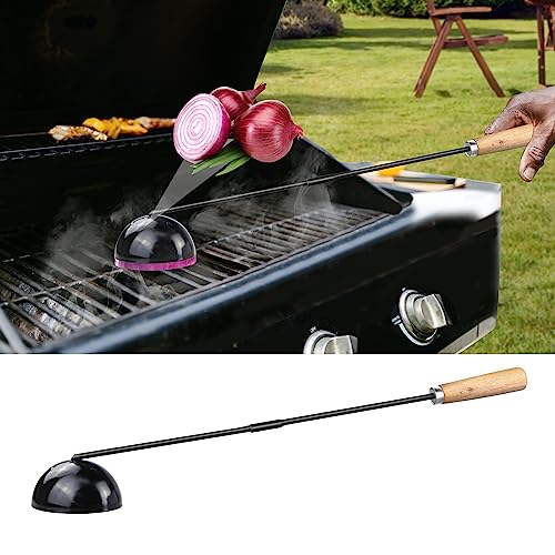 Onion Holder Grill Brush, Grill Cleaner Brush, BBQ Grill Accessories use for Charcoal Grills, Gas Grills. 28" in Black Metal Holder, Heat Resistant(Hand Made), Grill Brush Bristle Free - Grill Parts America