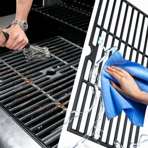 Hisencn Cast Iron Cooking Grates for Dyna glo DGH485CRP DGH450CRP DGH474CRP DGB495SDP DGH483CRP 5-Burner Propane Gas Grill Grid Replacement Parts 3-Packs - Grill Parts America