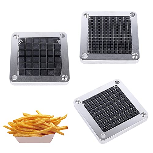 DENESTUS 3pcs French Fries Machine Blade,Replacement Chopper Blade, 440C Stainless Steel Blade for Commercial Vegetable Dicer Fruit Cutter, Interchangeable Blade&Pusher Block Set(1/4"+3/8"+1/2") - Kitchen Parts America
