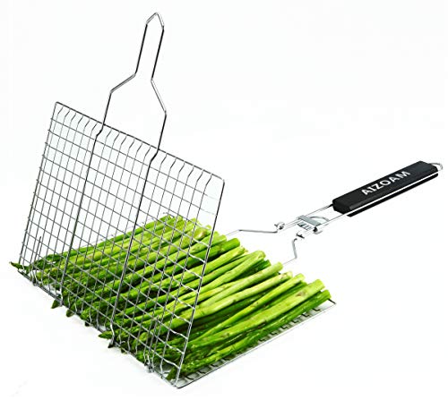 AIGMM Portable Stainless Steel BBQ Barbecue Grilling Basket - Grill Parts America