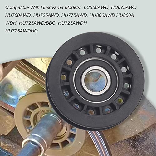 587973001 587969201 Idler Pulley Assembly Compatible With Husqvarna Craftsman Walk-Behind Lawn Mowers, for Lawn Mower Decks Idler Pulley HU725AWD/BBC, HU725AWDHQ, LC221RH Replaces Previous 581904001 - Grill Parts America