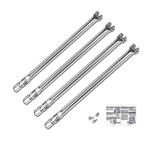 GRISUN 19.5" 62752 4 Pack 304 Stainless Steel Grill Burner for Weber Genesis 300 Series - E330 E320 E310 S330 S320 S310 EP330 EP320 EP310, Grill Burner Tubes for Weber Genesis 300 with Front Control - Grill Parts America