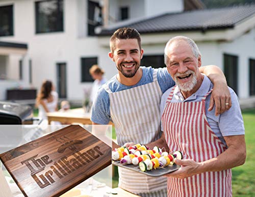 Gifts For Dad - Gift For Men - USA Made Wood Cutting Board - The Grillfather Cutting Board, perfect gift for Dad, Stepfather gift, and grandfather gift. Handmade USA Cutting Board - Grill Parts America