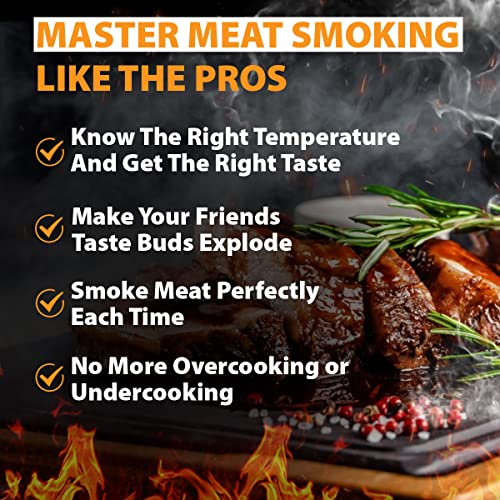 Best Improved Version Accurate Meat Smoking Guide Magnet 46 Popular Meats + Butcher Cuts of Beef Pork Lamb Chart Wood Flavors Target Temperature Time BBQ Pellet Smoker Grill Grilling Accessories Gifts - Grill Parts America