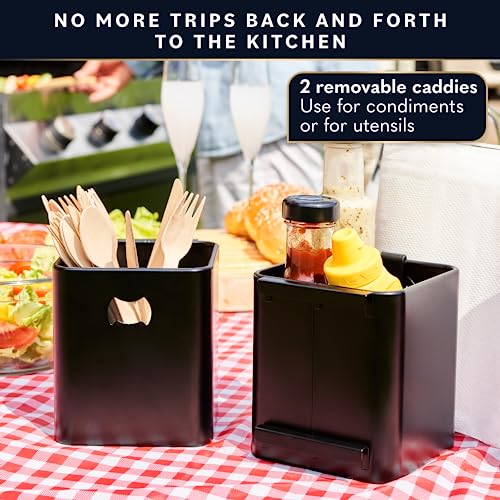 Home Hero Griddle Caddy - BBQ Caddy & Outdoor Cooking Caddy - Grill Caddy for Blackstone BBQ Grill 28" - 36" - Grill Accessories Outdoor Grill, Grilling Accessories Black - Grill Parts America