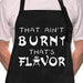 Rosoz Funny BBQ Black Chef Aprons for Men, That Ain't Burnt That's Flavor, Adjustable Kitchen Cooking Aprons with Pocket Waterproof Oil Proof Valentine's Day/Birthday - Grill Parts America