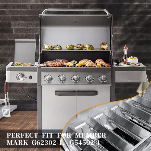heat tent for grill Hisencn 16.3'' Heat Plates for Members Mark G62302-1, G54502-1 Gas Grill, Heat Tent for Member's Mark 5 Burner & 4 Burner Series Gas Grill, Stainless Steel, 5-Pack