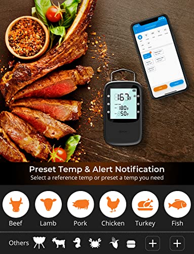 Govee Bluetooth Meat Thermometer, Wireless Meat Thermometer for Smoker Oven, Digital Grill Thermometer with 2 Probes, Timer Mode, Smart LCD Backlight BBQ Thermometer for Cooking Turkey Fish Beef - Grill Parts America