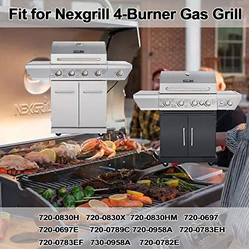 Hisencn Grill Parts for Home Depot Nexgrill 4 Burner 720-0830H, 720-0783E, 5 Burner 720-0888N, 720-0888 Gas Grill Models, 304 Stainless Steel Grill Burner, Heat Plate, Cast Iron Grill Grates - Grill Parts America