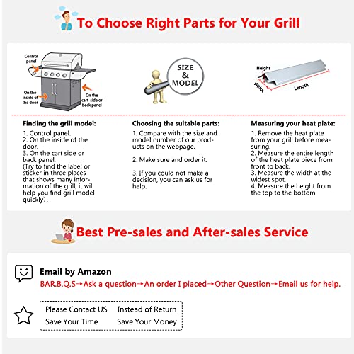 Hisencn Grill Heat Plates for Dyna Glo 3-Burner Grill Replacement Parts, for Dyna-Glo DGC310CNP-D, DGC310RNP-D, DGC310BNP-D Grill Models, Porcelain-Enameled Steel Heat Shield Tent Parts, 3 Pack - Grill Parts America