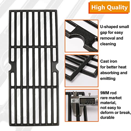 GRISUN Grill Grates for Oklahoma Joe's Longhorn Combo Grill, for Charcoal Firebox Area, Nexgrill 720 0826, Charbroil 461251314, Cast Iron Grill Grids for Longhorn Combo Charcoal/Gas Smoker 2 PCS - Grill Parts America