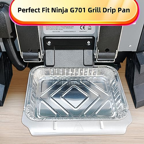 TOHONFOO 20 Pack Drip Pan Liners for Ninja OG701 Woodfire Outdoor Grill & Smoker - Compatible with Weber Genesis - Spirit - Q Series - Disposable Aluminum Foil Grease Tray Liners - Grill Parts America
