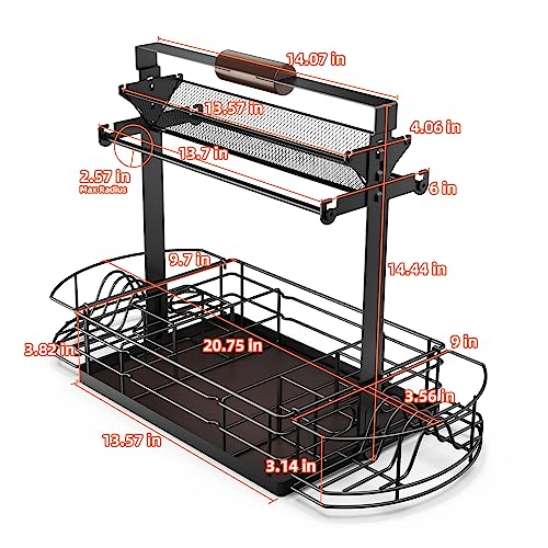 Grill Caddy BBQ Caddy with Paper Towel Holder Kitchen Organization Outdoor Camping Condiment Picnic Accessories Storage Organizer Easy to Disassemble Rv Barbecue Utensil Holder Upgraded Version - Grill Parts America