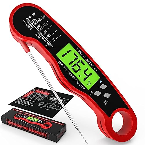 AWLKIM Meat Thermometer Digital - Fast Instant Read Food Thermometer for Cooking, Candy Making, and Outside Grill, Waterproof Kitchen Thermometer with Backlight & Hold Function - Grill Parts America