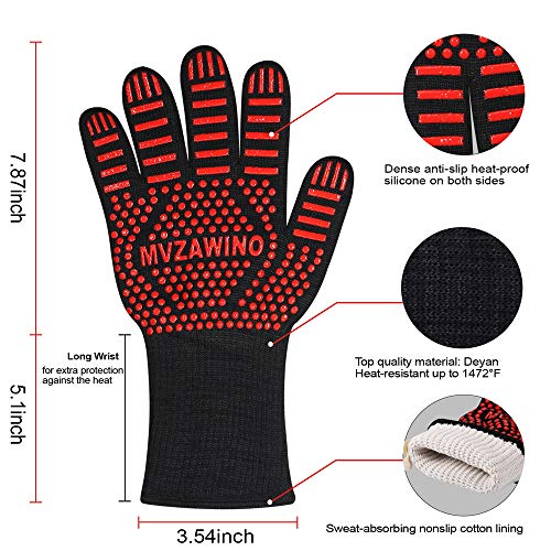 Premium BBQ Gloves, 1472°F Extreme Heat Resistant Oven Gloves - Grill Parts America