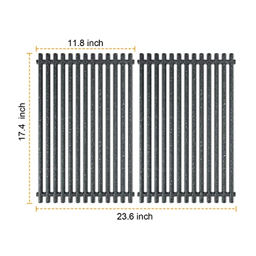 SafBbcue 7525 Porcelain Steel Cooking Grates Replacement for Weber E-310 E-320 S-310 Spirit II E-310 SP320 Spirit 700 Series Genesis Silver/Gold B/C 45010001 46510001 7526 7638 7639 - Grill Parts America