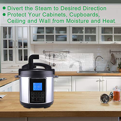LONAGE Steam Diverter Accessory for Pressure Cooker, Food-Safe Silicone, Steam Release Accessory for Instant Pot Duo/Duo Plus/Ultra/Smart Models, 360° Rotating Design to Redirect Steam (Black) - Kitchen Parts America