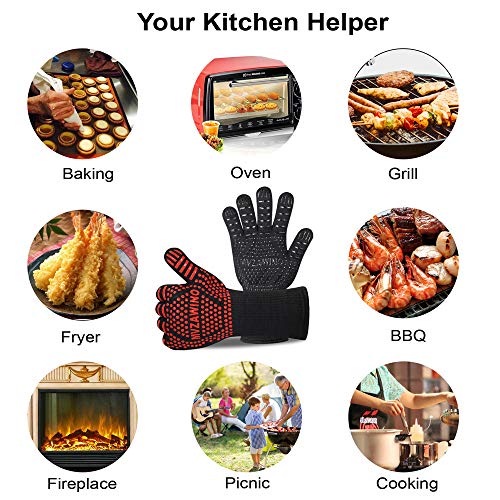 Premium BBQ Gloves, 1472°F Extreme Heat Resistant Oven Gloves - Grill Parts America