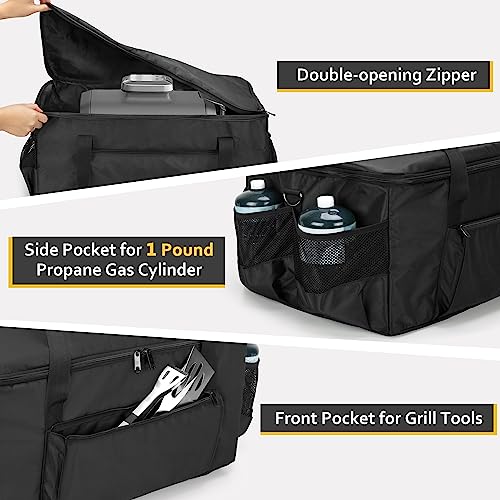 SAMDEW Grill Cover Compatible with Ninja Woodfire Outdoor Grill, BBQ Bag Compatible with Ninja OG701 & OG751 Smoker Grill, Carrying Case Fit for 7 in 1 Woodfire Electric Grill & Accessories, Bag Only - Grill Parts America