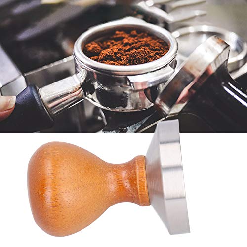 58mm Coffee Tamer Stainless Steel Base Hand Press Tool Powder Hammer Coffee Machine Parts Wood Handle Pressure Tool for Espresso Machine - Kitchen Parts America