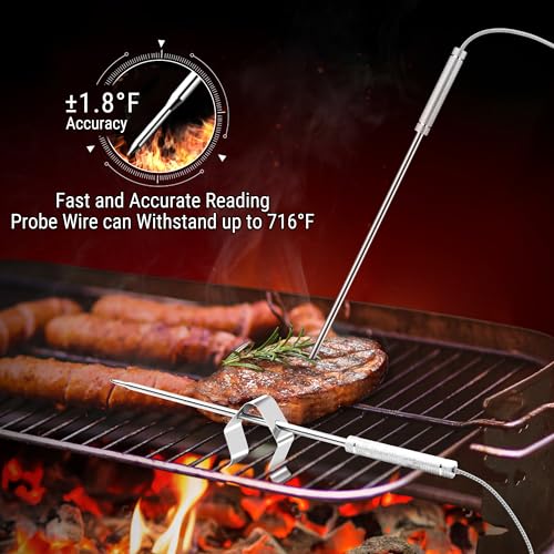 ThermoPro TP08 300FT Wireless Meat Thermometer for Grilling Smoker BBQ Grill Oven Thermometer with Dual Probe Kitchen Cooking Food Thermometer - Grill Parts America