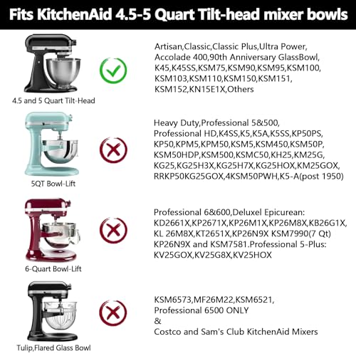 Flex Edge Beater for KitchenAid 4.5/5 QT Tilt Head Stand Mixer Kitchen Aid Mixer Accessory,With Silicone Edges For Kitchen Aid Accessories and Attachments - Grill Parts America