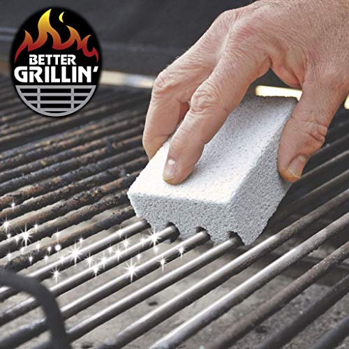 BETTER GRILLIN' Scrubbin Stone Grill Cleaner-Scouring Brick/Barbecue Grill Brush/Barbecue Cleaner for BBQ, Griddle, 2pk - Grill Parts America