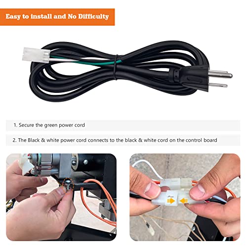YAOAWE 6 ft Power Cord Kit for Traeger, Pit Boss Pellet Grills, Replacement Part for Camp Chef and Z-Grill Pellet Grills #ELE203/KIT0089 - Grill Parts America