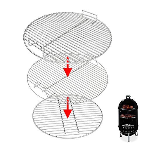 Hisencn 7432 Cooking Grid, 85042 Lower Grate, 63013 Charcoal Grates for Weber 18-inch Smokey Mountain Cooker, Charcoal Smoker Grill 80634, 3 Pack - Grill Parts America