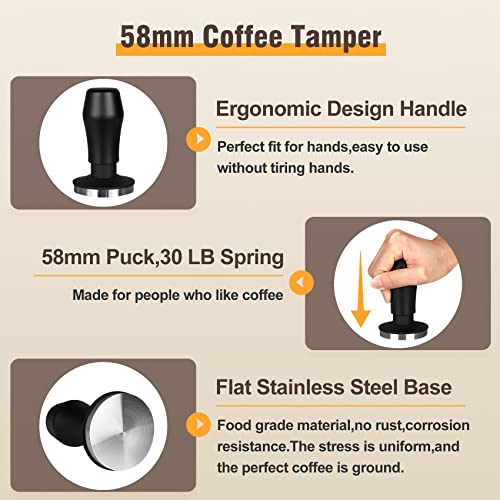 Karagas Espresso Tamper,Coffee Tamper with 30lbs Spring Loaded,Stainless Steel Base Compatible with Espresso Machine Rancilio, Gaggia Bottomless Portafilter for 58mm Portafilter - Kitchen Parts America