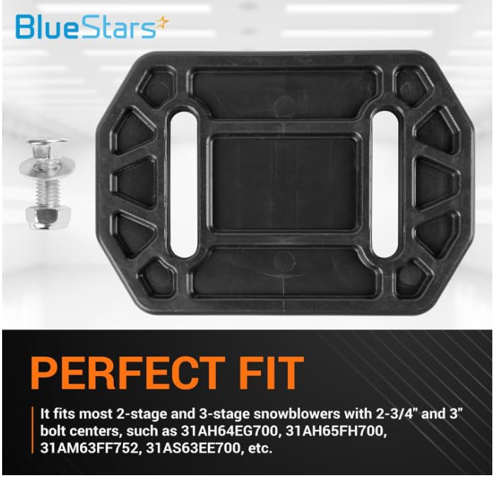 BlueStars 731-06439 Snowblower Skid Shoes Slide Shoe with Mounting Hardware - for MTD Troy-Bilt Yard Machines Craftsman Snow Blower - Replaces 780-934 73106439 Polymer Snowblower Slide Shoe - 2 Packs - Grill Parts America