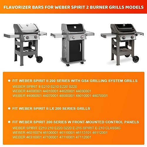 Uniflasy 15.3" Flavorizer Bars for Weber Spirit GS4 I & II 200 Series,Spirit II & I E210 S210 E220 S220 Gas Grills,Stainless Steel Heat Plate Replacement Parts,Weber GS4 Grill Parts,7635,67045 - Grill Parts America