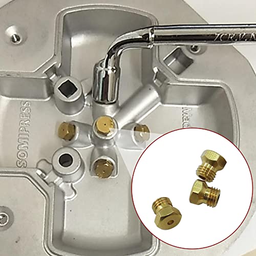 MCAMPAS Range Stove Oven Orifice Conversion Kit Propane Lp Natural Gas Brass Jet Burner Nozzle Replacement Parts M6x0.75 mm Gas Spray Tip 0.3/0.4/0/7/0.8/0.9/1.0/1.1/1.2/1.5/1.7/1.9mm Total 36PCS - Grill Parts America