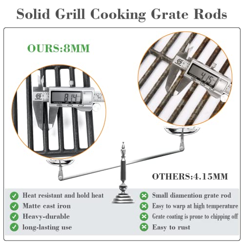 Hisencn Cast Iron Cooking Grates for Dyna glo DGH485CRP DGH450CRP DGH474CRP DGB495SDP DGH483CRP 5-Burner Propane Gas Grill Grid Replacement Parts 3-Packs - Grill Parts America