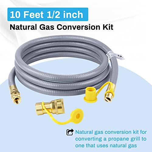 Dozont 710-0003 Propane to Natural Gas Conversion Kit Compatible with Kitchen-aid Propane Gas Grill, 710-0003 Natural Gas Hose and Regulator for Propane Gas Grill Conversion-CSA Certified(10FT) - Grill Parts America