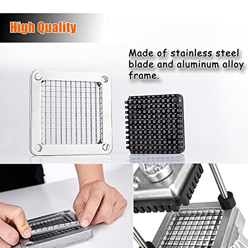 Replacement Chopper 1/4" Blade and Pusher Block, Commercial Vegetable Chopper Blade, French Fry Cutter Stainless Steel Blade for Fruit Cutting Machine Tomato French Fries Onion Dicer - Kitchen Parts America