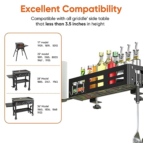 Upgrade 3 in 1 Griddle Caddy for Blackstone 28"/36"/17"/22" Griddles, BBQ Accessories Storage Box with Paper Towel Holder, Grill Accessories Space Saving for Blackstone Griddle Accessories - Grill Parts America