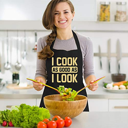 Funny Cooking Apron for Women Men Adjustable Kitchen Chef Aprons with 2 Large Pockets for Cooking Baking Grilling, Birthday Christmas Apron Gift - Grill Parts America