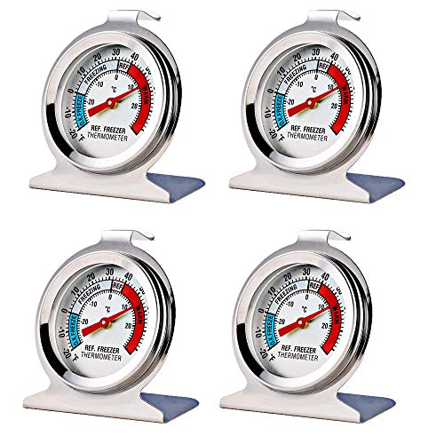 4 Pack Refrigerator Freezer Thermometer Large Dial Thermometer - Kitchen Parts America