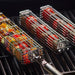 BRAIZE Large Kabob Grilling Baskets Set of 4 w/ Removable Handle - Stainless Steel vegatable grill baskets for outdoor grill utensils - Large Capacity (12 x 2 x 2) Secure easy-latch lid. Great camping cooking gear for your campfire grill. (3pc wide kabob - Grill Parts America