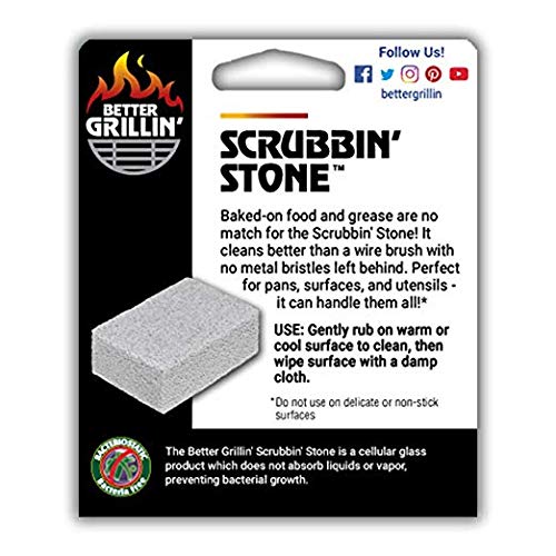 BETTER GRILLIN' Scrubbin Stone Grill Cleaner-Scouring Brick/Barbecue Grill Brush/Barbecue Cleaner for BBQ, Griddle, 2pk - Grill Parts America