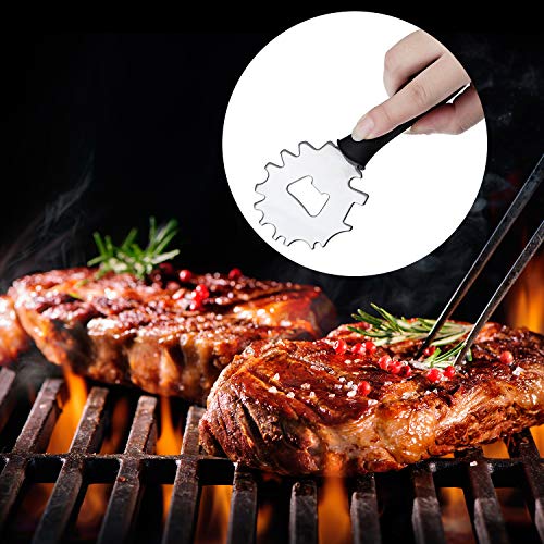 2 Pieces BBQ Grill Scrapers Stainless Steel Grill Grate Cleaner Barbecue Grill Cleaning Tools with S-hook Black Storage Bag for Cleaning Different Grills Christmas Men Presents - Grill Parts America