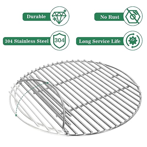 Stainless Steel Cooking Grate for Small and MiniMax Big Green Egg Accessories 13 Inches Cooking Grid Grate Replacement for Most 13-In Barbecue Ceramic Grill and Smoker,Work Grate on Kamado Joe Jr - Grill Parts America