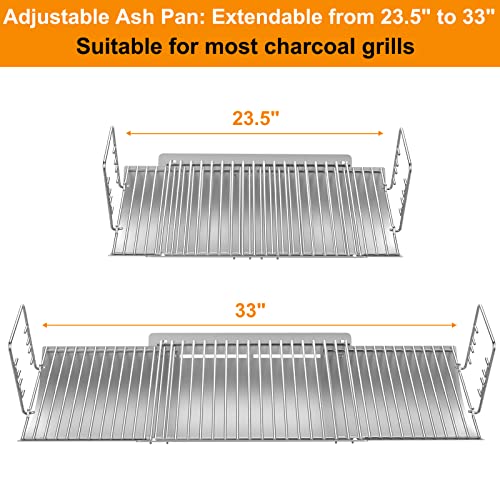 Adjustable Ash Pan Replacement Parts for Char-griller 200048 1224 2121 2123 2828 2222,Charbroil 17302056 19302056 Charcoal Grill Accessories, Oklahoma Joe's 19302087, Royal Gourmet CC1830F Grill Parts - Grill Parts America
