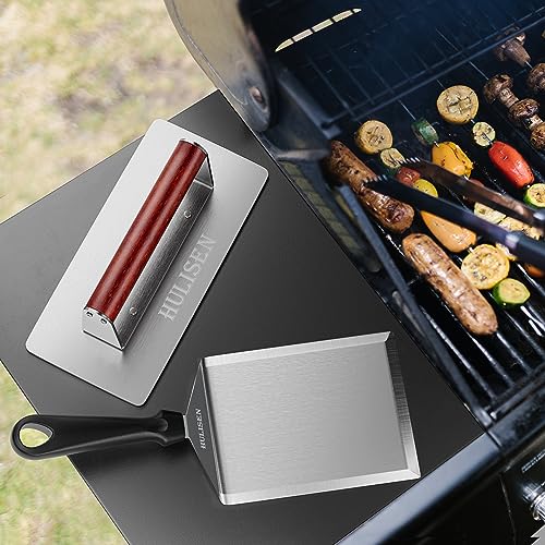 HULISEN Griddle Accessories for Blackstone, Heavy Duty Burger Press with Grill Spatula, Burger Smasher for Bacon Hamburger Steak Meat, 9 Inch Grill Press for Flat Top Grill Indoor Outdoor - Grill Parts America